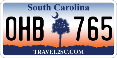 SC license plate OHB765