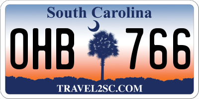 SC license plate OHB766
