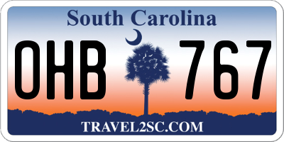 SC license plate OHB767