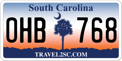 SC license plate OHB768