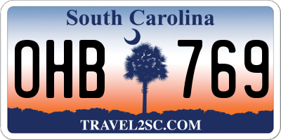SC license plate OHB769