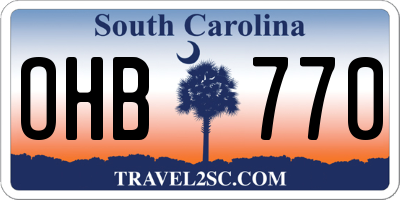 SC license plate OHB770