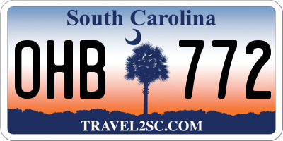 SC license plate OHB772