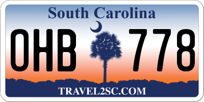 SC license plate OHB778