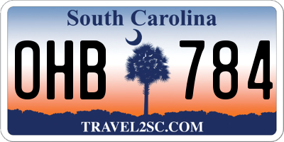 SC license plate OHB784
