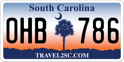 SC license plate OHB786