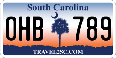 SC license plate OHB789