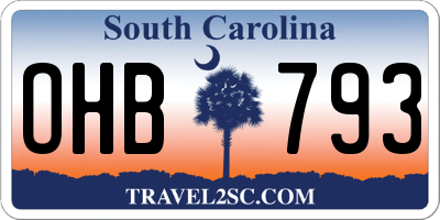 SC license plate OHB793