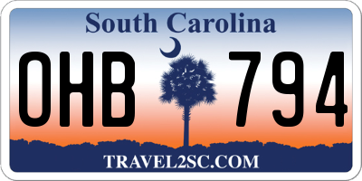 SC license plate OHB794