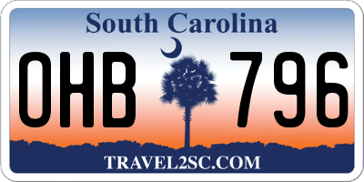 SC license plate OHB796