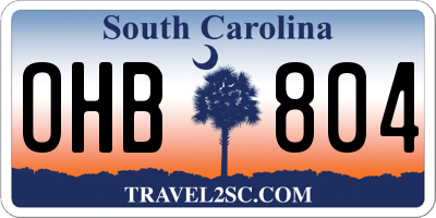 SC license plate OHB804