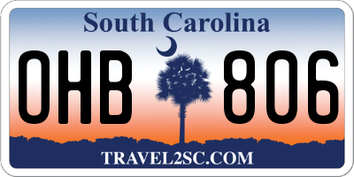 SC license plate OHB806