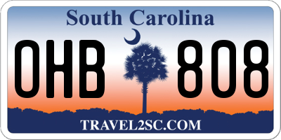 SC license plate OHB808