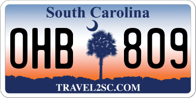 SC license plate OHB809
