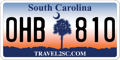 SC license plate OHB810
