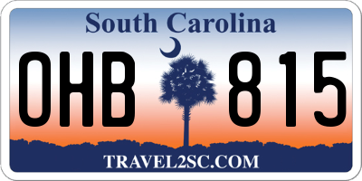 SC license plate OHB815