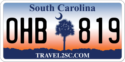 SC license plate OHB819