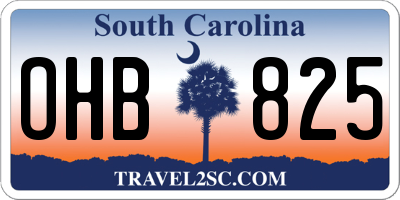 SC license plate OHB825