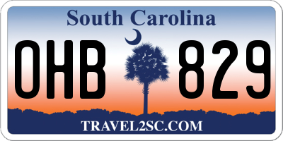 SC license plate OHB829