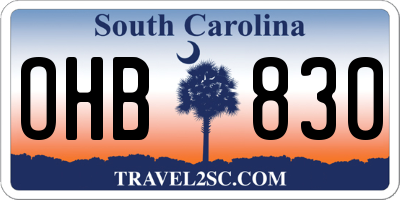 SC license plate OHB830