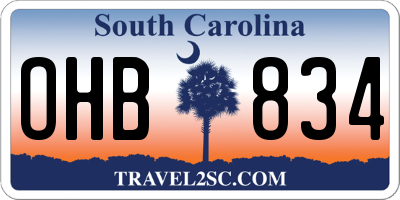 SC license plate OHB834