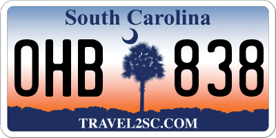 SC license plate OHB838