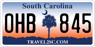 SC license plate OHB845