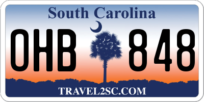 SC license plate OHB848