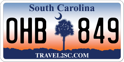 SC license plate OHB849