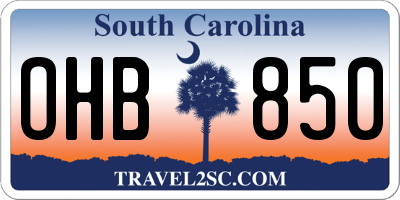 SC license plate OHB850