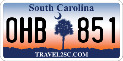 SC license plate OHB851
