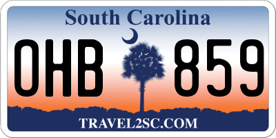 SC license plate OHB859