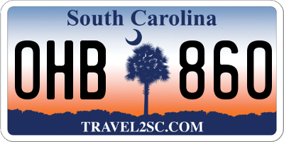 SC license plate OHB860