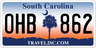 SC license plate OHB862