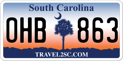 SC license plate OHB863
