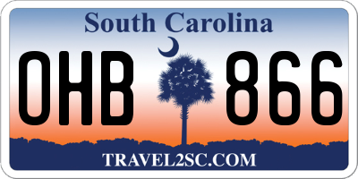 SC license plate OHB866