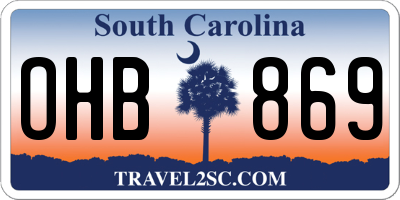 SC license plate OHB869