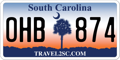 SC license plate OHB874