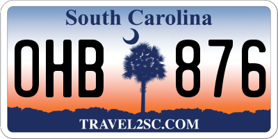 SC license plate OHB876