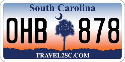 SC license plate OHB878
