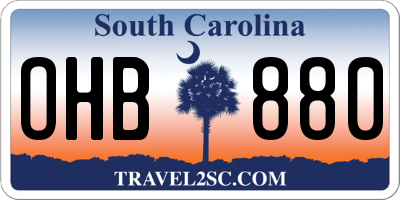 SC license plate OHB880