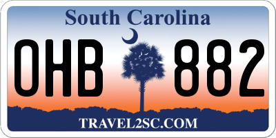 SC license plate OHB882