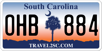 SC license plate OHB884