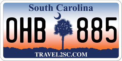 SC license plate OHB885