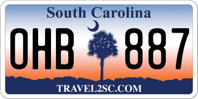 SC license plate OHB887