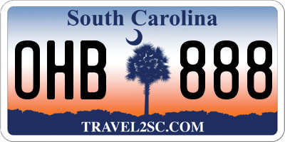 SC license plate OHB888