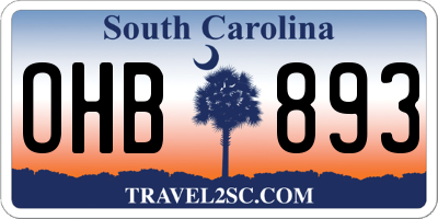 SC license plate OHB893