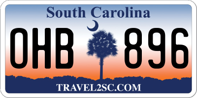 SC license plate OHB896