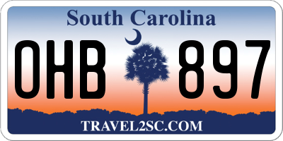 SC license plate OHB897