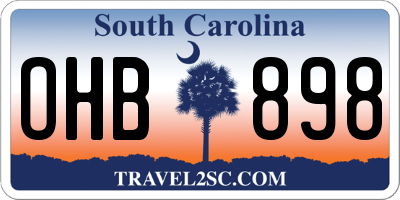 SC license plate OHB898